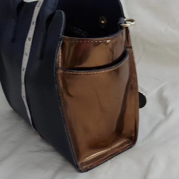 London Fog Navy and Tan Women's Bag - Picture 3 of 4